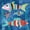 Unframed, variant on Art.com Boho Reef Fish I Art Print by Wild Apple Portfolio, 16" x 16"