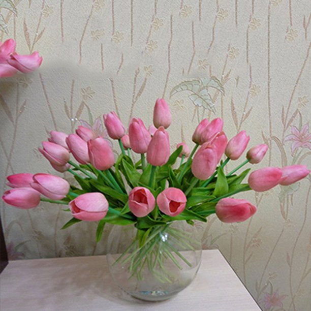Decorative Fake Flowers Tulip Bouquet Floral Wedding Bouquet Party Home