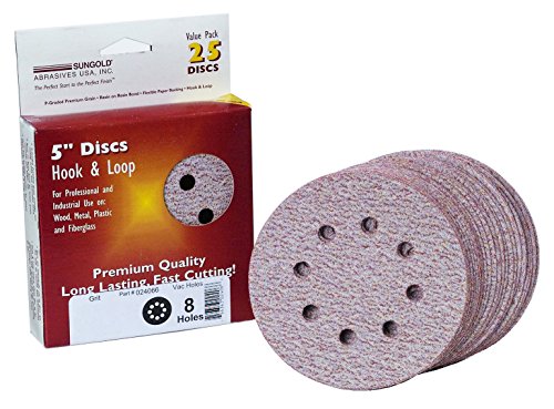 Sungold Abrasives 13305 4 X 5//8 Center Hole 60 Grit Zirconia Fiber Disc 25-Pack