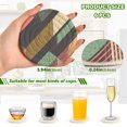 thumbnail image 2 of Yayeee 6 PCS Drink Coasters with Holder Set Woven Absorbent Round Tabletop Hot Pad, Green Geometric, 2 of 7