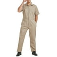 Toptie Men's ShortSleeve Work Coverall Lightweight with Elastic Waist