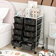 thumbnail image 3 of Costway 10-Drawer Storage Cart Utility Rolling Trolley Kitchen Office Organizer Black, 3 of 10