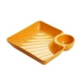 thumbnail image 1 of Decodeary Dumpling Plate with Vinegar Space Pastry Meal Platter Japanese Style Separated Food Tray Tableware Kitchen Plates Yellow, 1 of 6