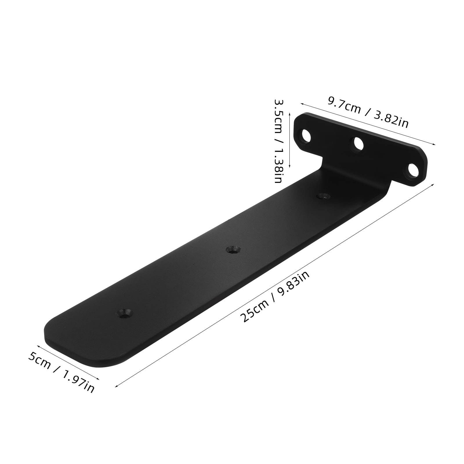 SOPOTUTU 2pcs Black Floating Shelf Support for Office Cold Rolled Steel Heavy Duty