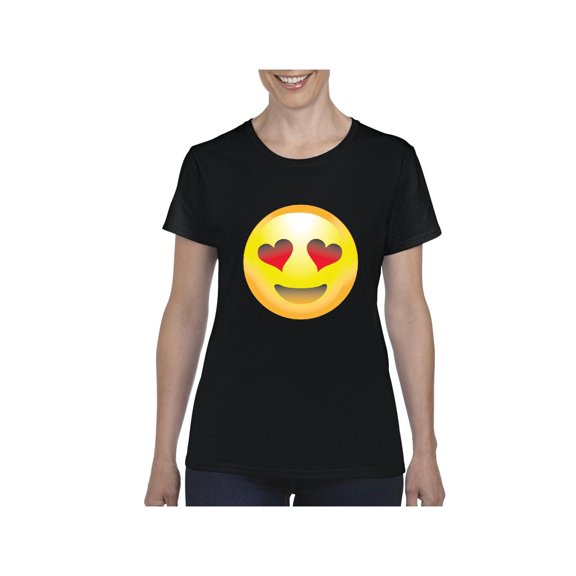Normal is Boring - Women's T-Shirt Short Sleeve, up to Women Size 3XL - Emoji Heart-Shaped Eyes