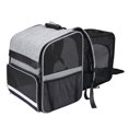 thumbnail image 3 of TISHITA Cat Carrier Sac à Dos Pliable Portable Robuste Extensible pour les Chiens Animaux de Compagnie Marche Gris, 3 of 8