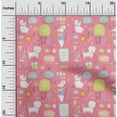 thumbnail image 1 of oneOone Cotton Poplin Medium Pink Fabric Floral|Rat & Cat Cartoon Sewing Craft Projects Fabric Prints By Yard 56 Inch Wide, 1 of 4