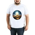 thumbnail image 4 of Men Oversize T-ShirtMoon Summer Casual Short Sleeve Crew Neck Loose Tee Tops XS-5XL, 4 of 5