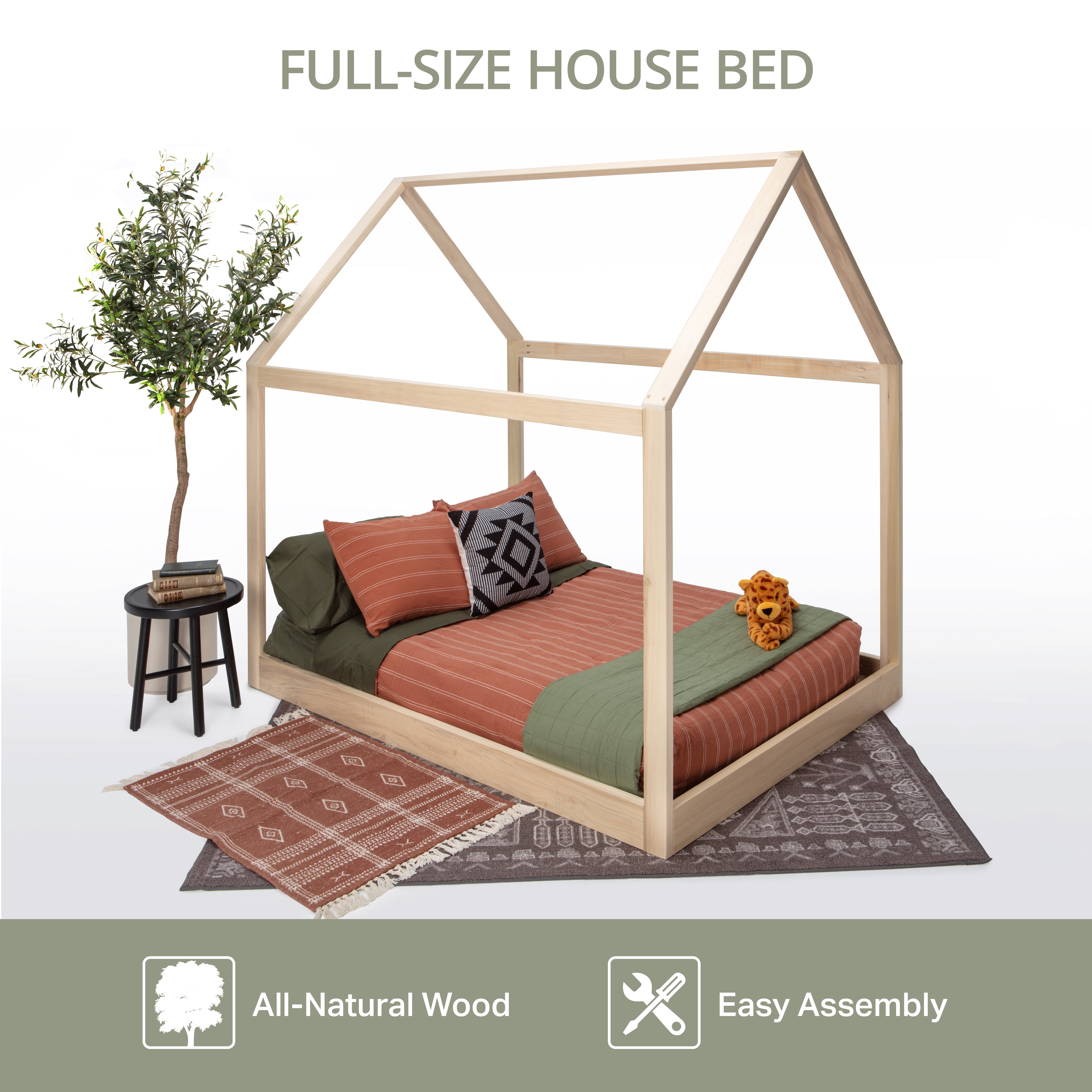 American Furniture Classics FULL S House Canopy Bed, Natural - Full Size
