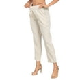 thumbnail image 7 of HDE Women's Linen Blend Pull On Drawstring Pants with Pockets Khaki Sand M, 7 of 7