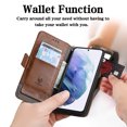 thumbnail image 4 of Feishell Business Wallet Case for Samsung Galaxy S23 Plus 6.6 inch,Premium PU Leather Full Protection Magnetic Buckle Flip Kickstand Shockproof Phone Case with ID Credit Card Slots,Darkbrown, 4 of 8