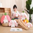 thumbnail image 2 of Juguete de peluche de conejo de frutas Kawaii, divertido, zanahoria, fresa, se convierte en conejo, regalo de cumpleaños y Navidad para niños, 2 of 5