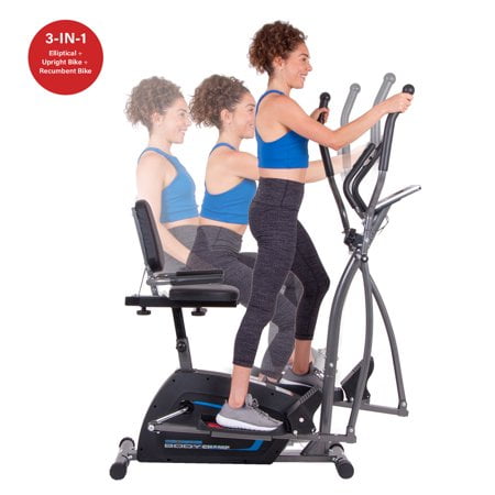 Body Champ 3 en 1 Machine d Exercice Trio Trainer Velo Couche Elliptique et Droit Walmart