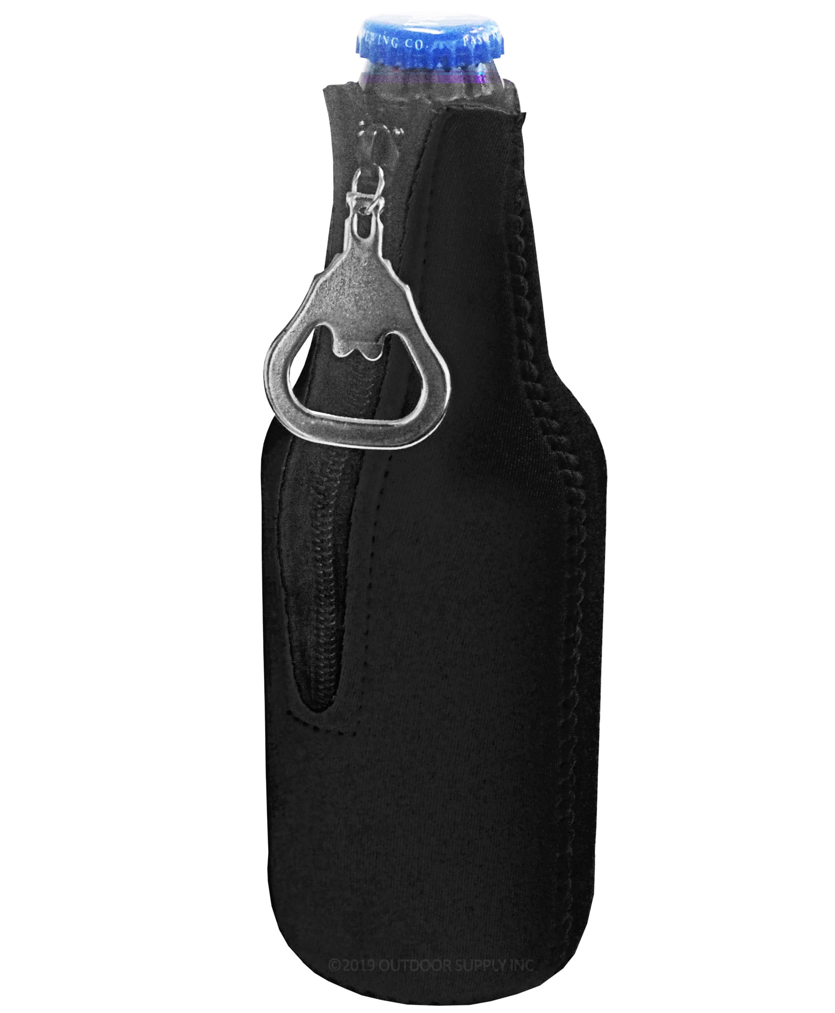 Big Ol' Zipper Beer Bottle Cooler Sleeve with Bottle Opener