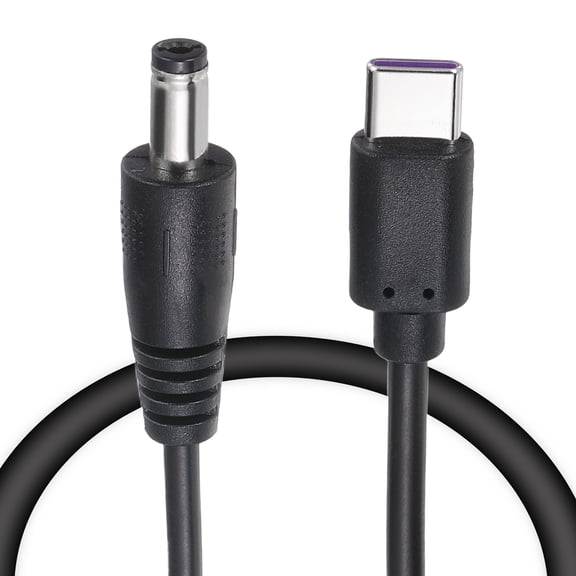 1.3FT USB C to DC PD Power Fast Charging Cable, 5.5x2.1mm 100W/20V(Black)