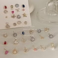 thumbnail image 2 of Microjuego de pendientes de cristal para mujer, joyería para banquetes., 2 of 4