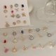 thumbnail image 2 of Microjuego de pendientes de cristal para mujer, pequeñas joyas para banquetes., 2 of 4