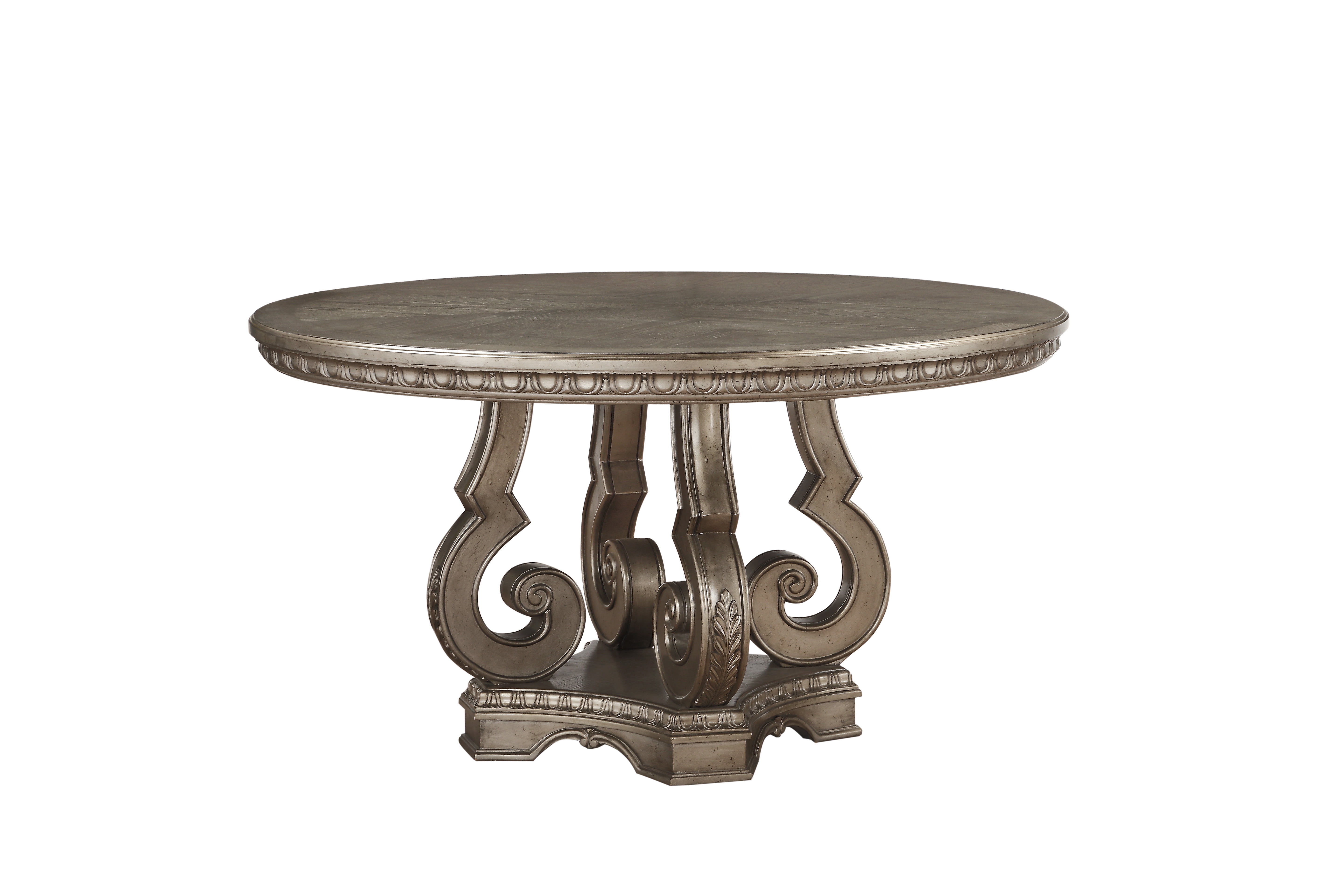 ACME Northville Round Dining Table in Antique Champagne