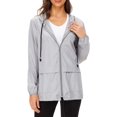 thumbnail image 4 of HTOOQ Imperméable Léger pour Femmes avec Capuche Noir Vestes de Pluie Pliables, 4 of 5