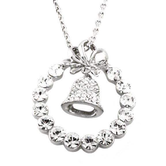 Tioneer Swarovski Elements Christmas Wreath Pendant Necklace
