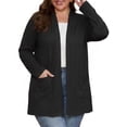 thumbnail image 2 of Cueply Plus Size Lightweight Cardigan for Women Long Sleeve Open Front Casual Cover Up with Pockets Soft Draped Layering Jacket 1X-4X, 2 of 9