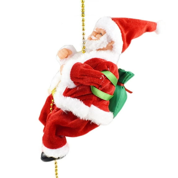 PEIBang 9 Inch Musical Climbing Santa Claus Figure,Christmas Decorations Indoor Outdoor,Christmas Wall Hanging Ornament Santa Figurine for Party Supplies,Home Decor
