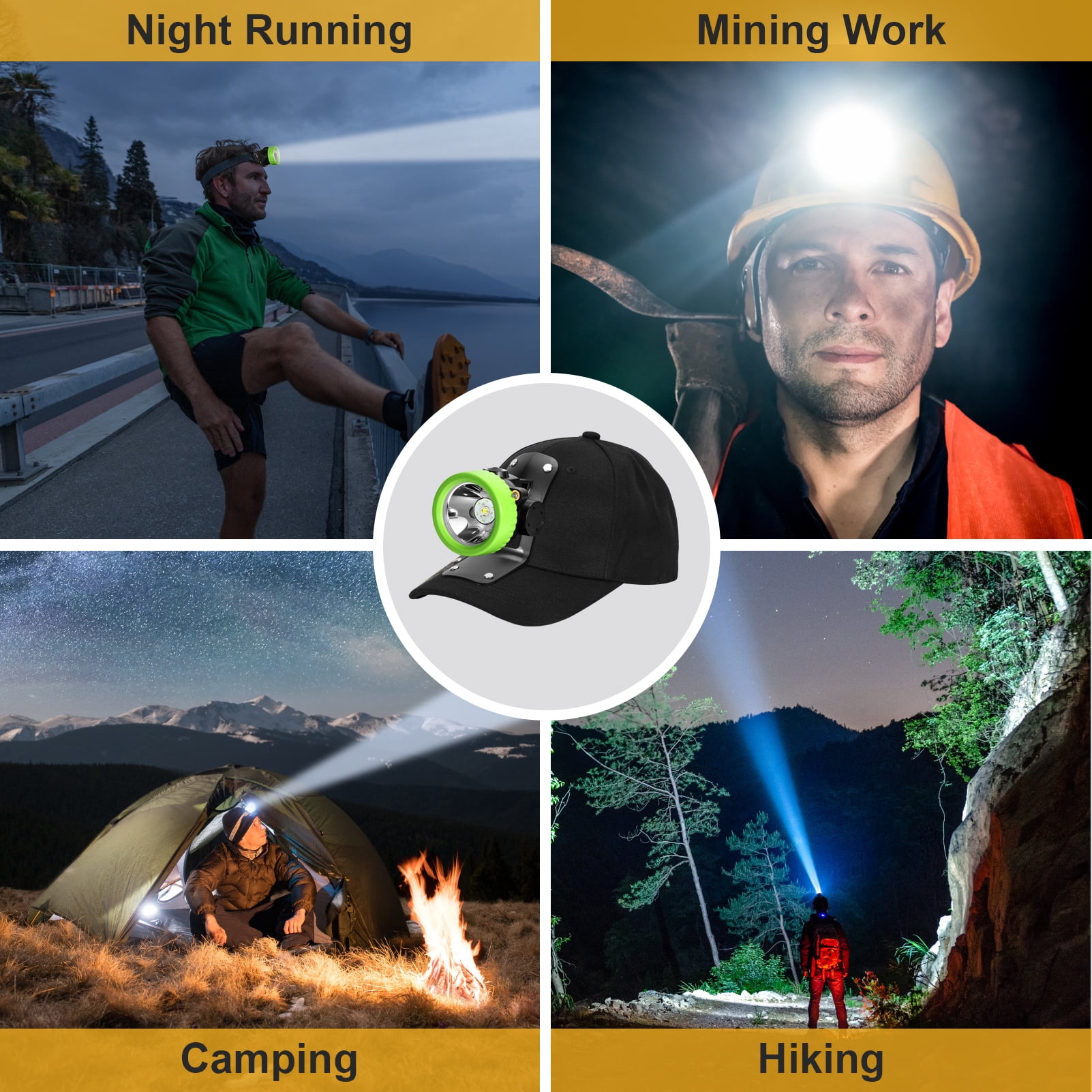 Yongkist Super Bright LED Headlamp Rechargeable, High Lumen Waterproof 4 Modes Headlamp Flashlight, Lightweight Head Torch for Camping, Running, Hiking, Fishing