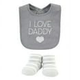 thumbnail image 3 of Hudson Baby Cotton Bib and Sock Set, I Love Grey, One Size, 3 of 5