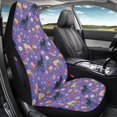 thumbnail image 7 of POLERO Protective Auto Front Seat Covers for Automotive, Polyester Fabric Elastic Stretchy Seat Covers, Dog Floral Purple Print, 7 of 7