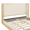 thumbnail image 4 of Christopher Knight Home Mid-Century Modern Wooden Bed Frame with Headboard, Queen Size, Beige Upholstery, 4 of 9