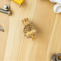 PAMINGONO 6Pcs Golden Plastic Hollow Drapery Pole Finials for Home Decor