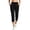 Black, variant on Women's Stretchy Cropped Pants with Elastic Waist Drawstring, Active Joggers with Side Pockets, Breathable Ease Travel Bottoms for Casual Days