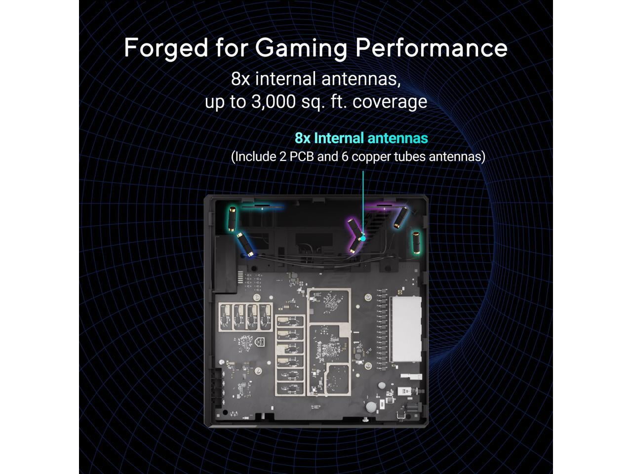 ASUS ROG Strix GS-BE12000 WiFi 7 Tri-band Router, 12000 Mbps, 20G wired capacity, 3,000 sq. ft. Coverage, 2.0GHz Quad-core CPU, Game Acceleration, Triple-Level Security, AiMesh Compatible