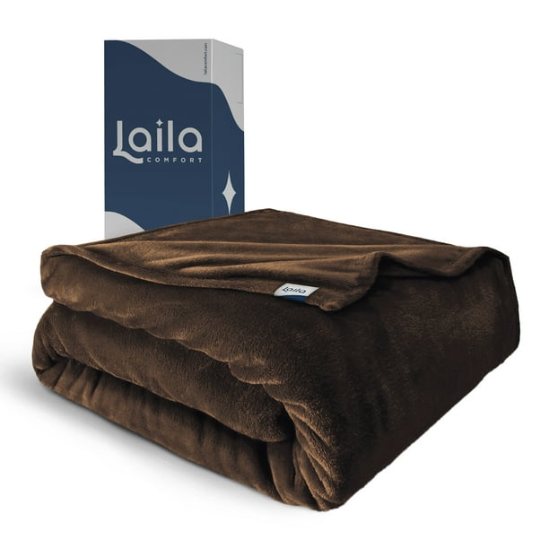 Cobija Individual, Frazada Ultra Suave, 100% Microfibra de Poliéster Premium (Cafe) Laila Comfort.