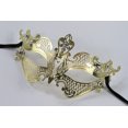 thumbnail image 2 of Kayso BB008GD Gold with Clear Rhinestones Bendable Laser Cut Venetian Masquerade Mask - One Size, 2 of 2
