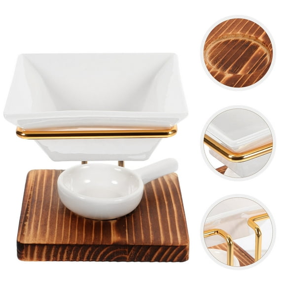 Raindrops Break-Resistant Essential Oil Warmer Ceramic Wax Melt Burner 1 Set for Home
