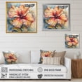 thumbnail image 4 of Designart "Orange Grey Hibiscus Euphoria II" Floral Hibiscus Canvas Wall Art, 4 of 5