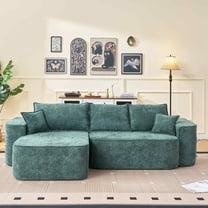 Timbernest 104" Chenille Cloud Couch with Chaise, L Shaped Sectional Sofa for Living Room, Modern Modular Corner Sofa with Deep Seat, Green