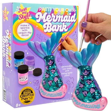 Just My Style Paint Your Own Mermaid Bank Art Kit, Child, Ages 6 