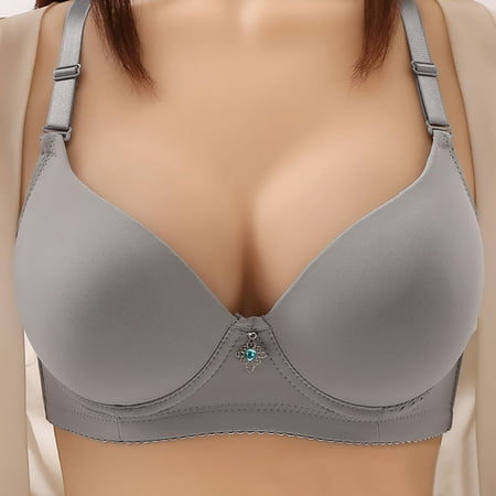 Clearance Under $5 Ynynloco Womens Everyday Bras Full Figure Beauty Back Plunge Seamless Smoothing Bra Stretch Lightly Lined T-Shirt Bra