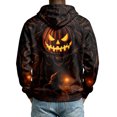 thumbnail image 5 of Leidass Halloween Hoodie for Men Funny Pumpkin Face Hooded Sweatshirts Scary Skull Long SLeeve Tops Holiday Costumes Ginger M, 5 of 5