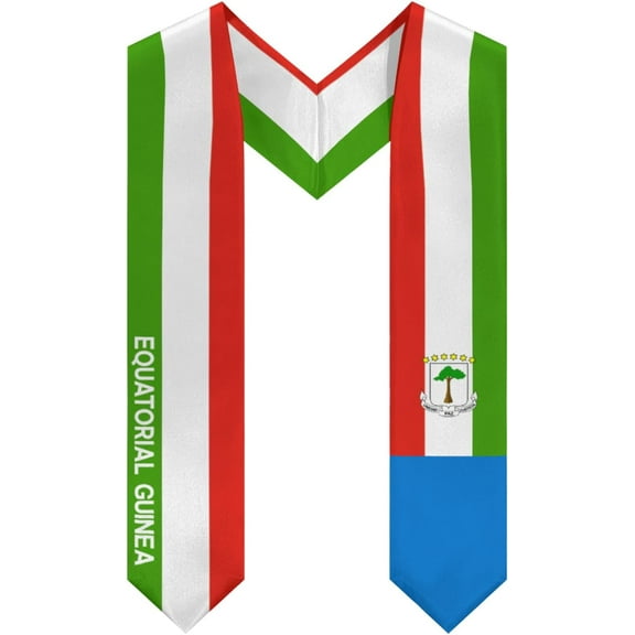 Equatorial Guinea Emblem Graduation Stole Shawl Sash Honor For Study Aboard International Students