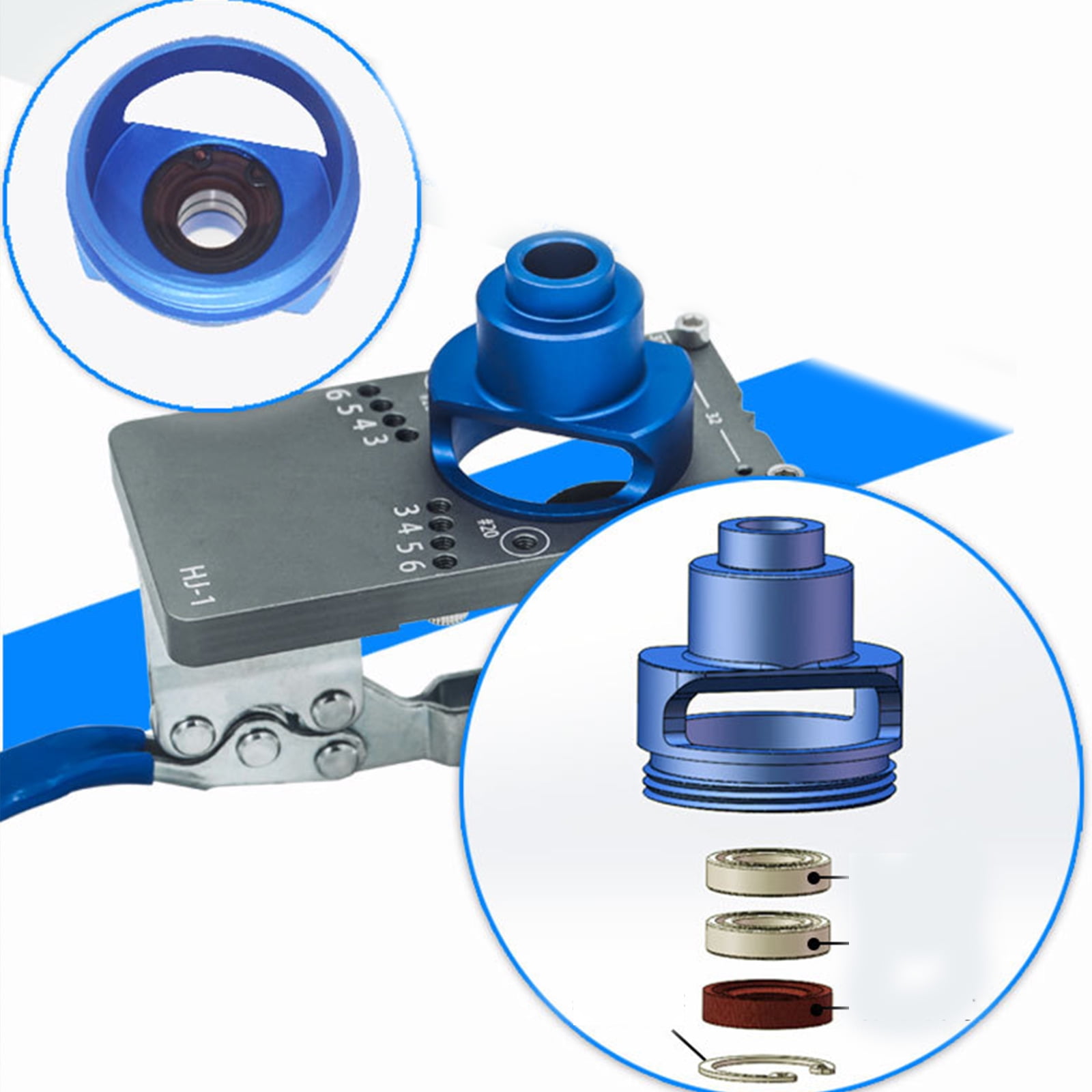 35mm Concealed Hinge Jig Boring Hole Drill Guide Cutter Bit Set Door Boring Hole Template and Bit for Cabinet Door