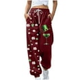 thumbnail image 2 of ClodeEU Women's St. Patrick's Day Print Jogger Pants with Elastic Waist, Drawstring ,Pockets B-Wine,Womens Plus XXL, 2 of 5