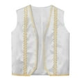 thumbnail image 3 of TSSOE Boys Arabian Prince Vest Open Front Medieval Waistcoat for Carnival Party Dress Up White 8, 3 of 7