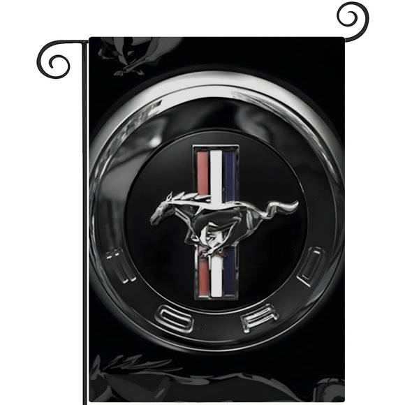 Ford Mustang-bandera de jardín temática. Regalo perfecto para fans, amigos y familiares, ideal para actividades al aire libre y decoración de fiestas.28CM*45CM