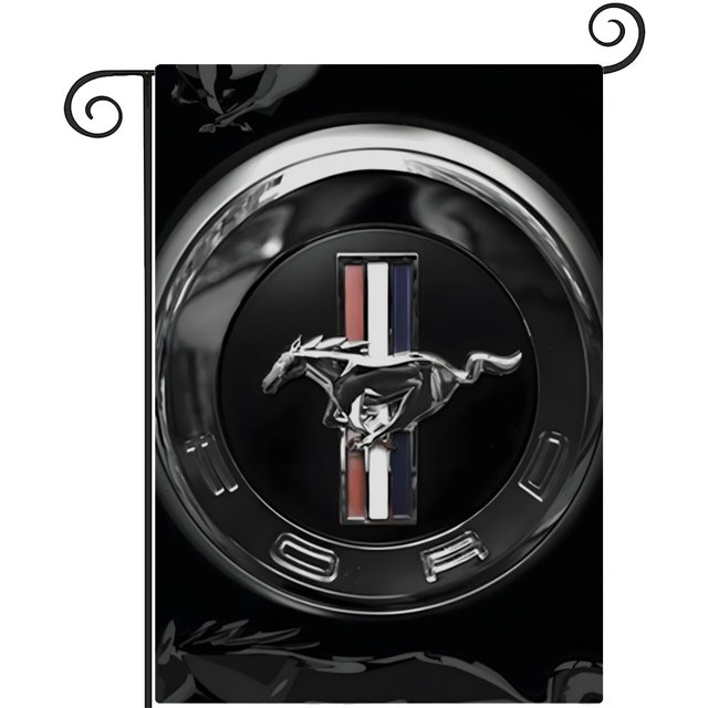 Ford Mustang-bandera de jardín temática. Regalo perfecto para fans, amigos y familiares, ideal para actividades al aire libre y decoración de fiestas.28CM*45CM