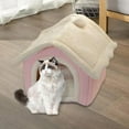 thumbnail image 4 of DOLITY Cat Bed for Indoor Cats,Cat House Self Warming for Kittens, Cozy Semi Enclosed Pet Bed Cave Cat Tent for Winter Sleeping,Pink 40x35x38cm, 4 of 7