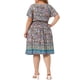 thumbnail image 3 of GRACE & GRANDEUR Vestidos de Verano Midi Boho de Manga Corta con Escote en V para Mujeres Talla Grande 2X Rosa, 3 of 6