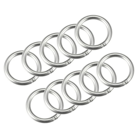 

30mm(1.18 ) Outer Dia. 4mm Thickness Welded O Ring 304 Stainless Steel 10 Pack